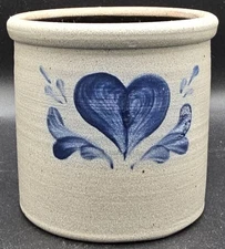 Vintage 1992 Rowe Pottery Works Cambridge Wisconsin Small Salt Glazed Crock Bowl