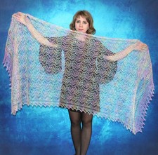 Handmade Knitted Goat Hair Fuzzy Orenburger Shawl Scarf Wrap Stole