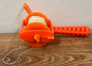 Kite Wheel Reeler Winder Orange Plastic with Cotton Twine