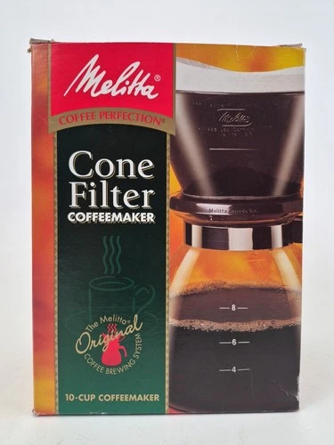 Vtg Melitta 10 Cup Filter Drip Cone Coffee Maker #6 Filters 1999 Model CM-10/6