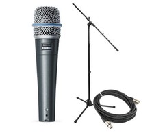 Shure BETA57A-SOLO-K Dynamic Instrument Microphone with Boom Stand and XLR Cable