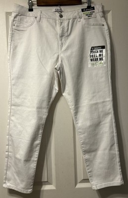 D Jeans NEW Size 16 White Recycled Sateen High Waist Ankle Pants