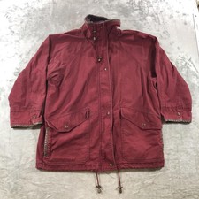 Vintage Timberland Weathergear Jacket Mens Medium Red Canvas Parka Hong Kong