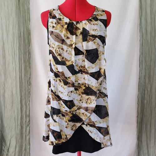 VETEMENTS Abiti aderenti elasticizzati Valerie Stevens marroni trasparenti sovrapposti senza maniche taglia M