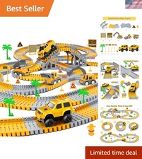 Ultimate 253 PCS Construction Race Track Toy with 5 Trucks - Birthday Gift