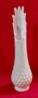 Vintage FENTON Milk White Hobnail Swung Glass Vase 13 inch tall