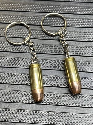 2x .40 Cal Bullet Hollow Point Keychains Key Chain Unique Gift