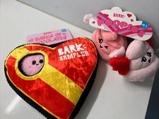 Bark Box "Poopids" & Barks of Chocolates Pink HEART Dog Toys M/L Size New!!