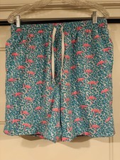 Chubbies Boys Shorts Youth L 13/15 Flamingos Teal White Pink No Swim Trunk Liner