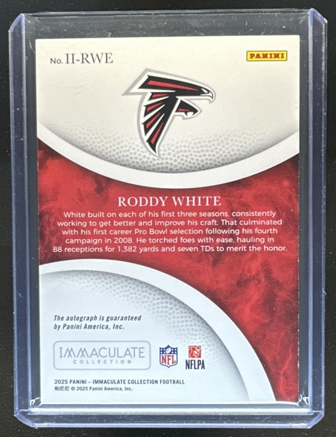 2025 Panini Immaculate Collection Roddy White Ink Auto Autograph #/99 Falcons view 2