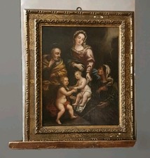 Antico dipinto olio su tela - Sacra Famiglia -Scuola Emiliana XVIII Secolo