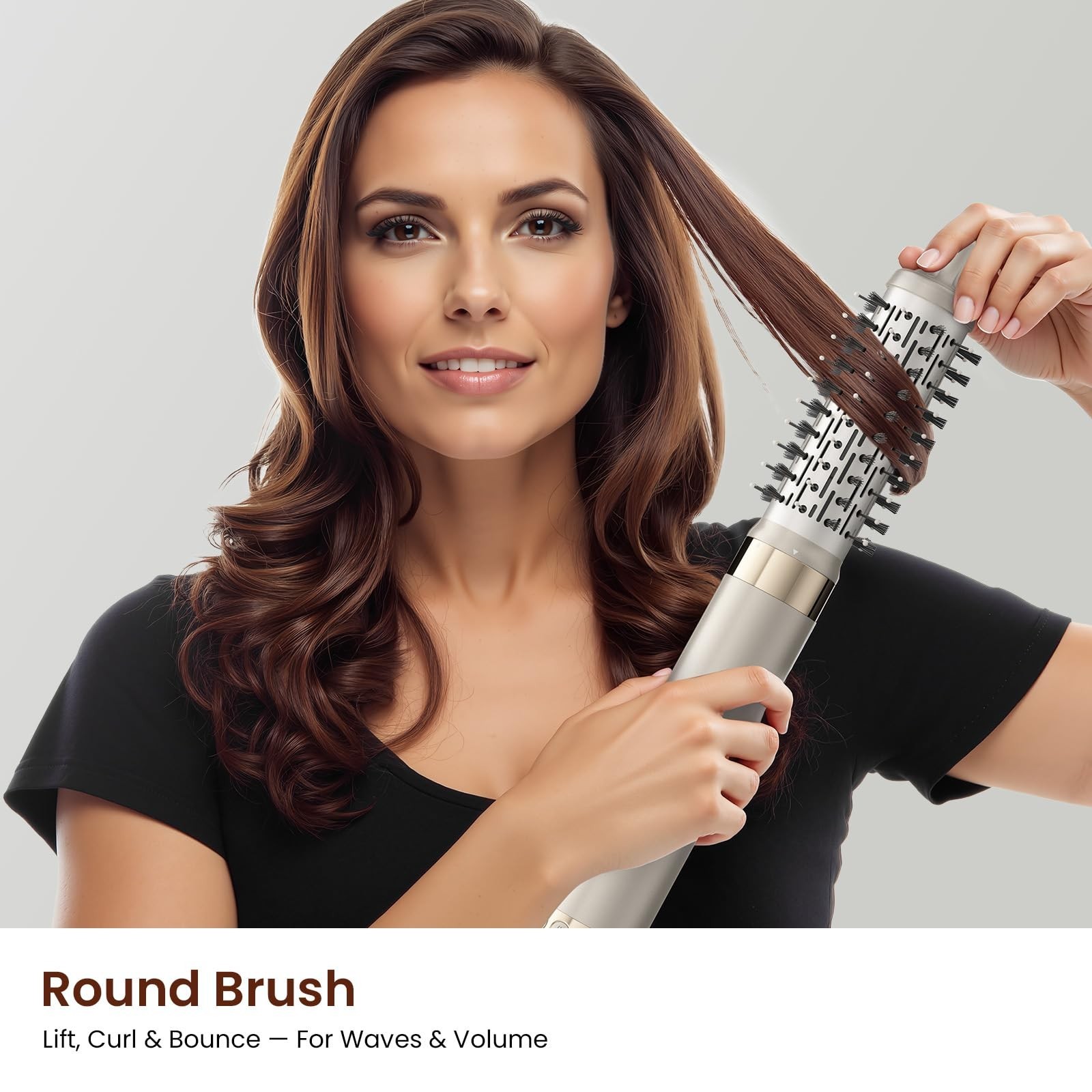 5-in-1 Hot Air Styler – Fast Hair Dryer with Auto Wrap Curlers & Volumizin