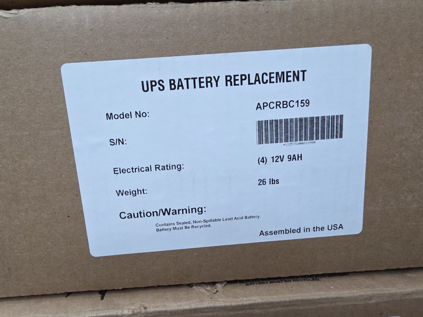 APCRBC159-UPC Replacement Battery for APCRBC159 for APC Smart-UPS®: SMT1500RM2UC