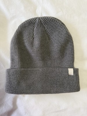 Vuori | Unisex One Size | Dark Gray Alpine Waffle Knit Beanie Hat Logo