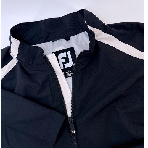 FootJoy Windbreaker Mens XL Black Short Sleeve Half Zip Golf Jacket 1006658