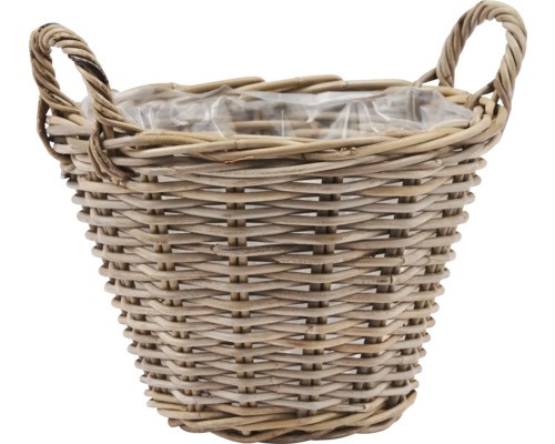 Pflanzkorb Elite Leah Naturfaser Ø 30 Cm H 39 Cm Braun Inkl. Pflanzfolie-image