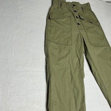 BDG Urban Outfitters High Waisted Paperbag Cargo Pants Olive Green M Medium