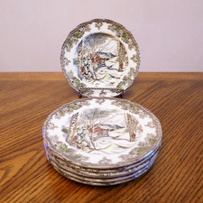 New Set of 6 JOHNSON BROTHERS England THE FRIENDLY VILLAGE Bread Plates 6 1/8"