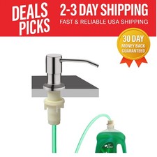 Modern Built-in Soap Dispenser with 47" Tube - Rust-Resistant Brushed Nickel