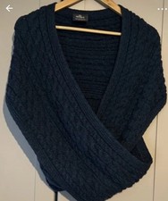 Aran Woollen Mills Ladies Aran Cable Crossover Wrap Sweater Size M Fits 12-14