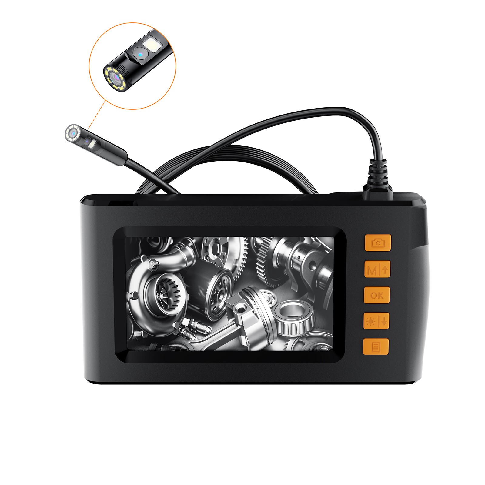Dual Lens Borescope Endoscope Camera With Light 1080P Sewer Camera With 4.3 ▪