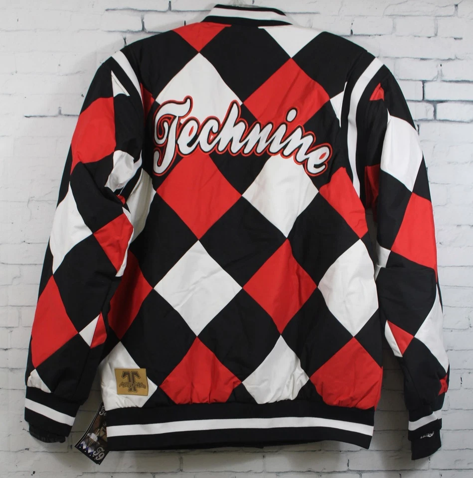 Chaqueta de béisbol Technine con aislamiento de diamante para hombre talla mediana roja blanca negra nueva Foto 3 de 3