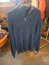 Men  s Geoffrey Beene Size L , 1/4 Zip Pullover Sweater Blue Long sleeve EUC