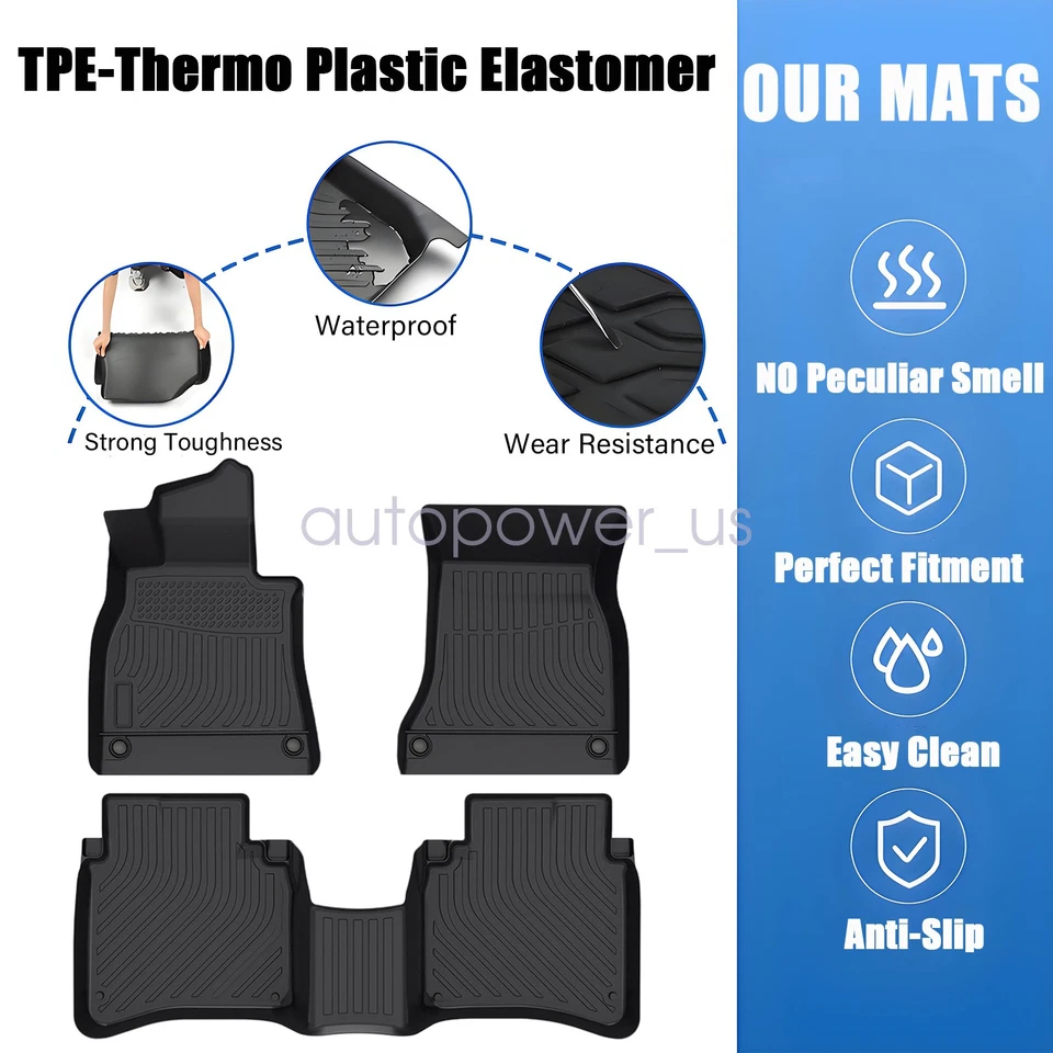 Alfombrillas forros negras para todo tipo de clima TPE para Mercedes-Benz Clase S W222 2014-2020 Foto 3 de 4