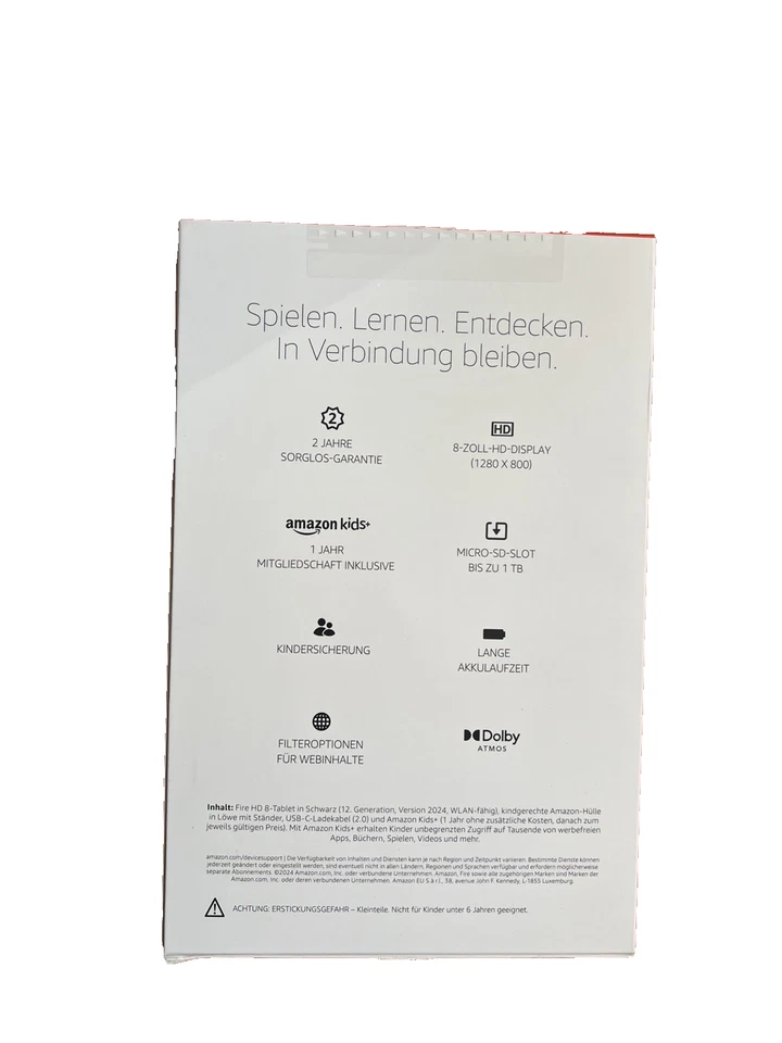 Fire HD 8 Kids Pro Tablet 2024 | 32GB | Kindersicherung | Löwen Design | NEU OVP - Bild 4 von 4