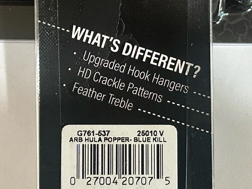 LOTE DE 3 señuelos Arbogast Hula Popper 2.0 Blue Kill Topwater 2 pulgadas 3/8 OZ NIPS Foto 3 de 4