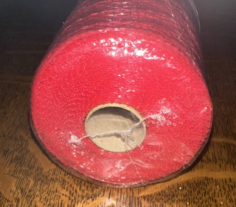 10 in. X 30 Ft. Red Decorative Mesh Decor Crafts Christmas Patriotic Valentine - Image 3 of 3