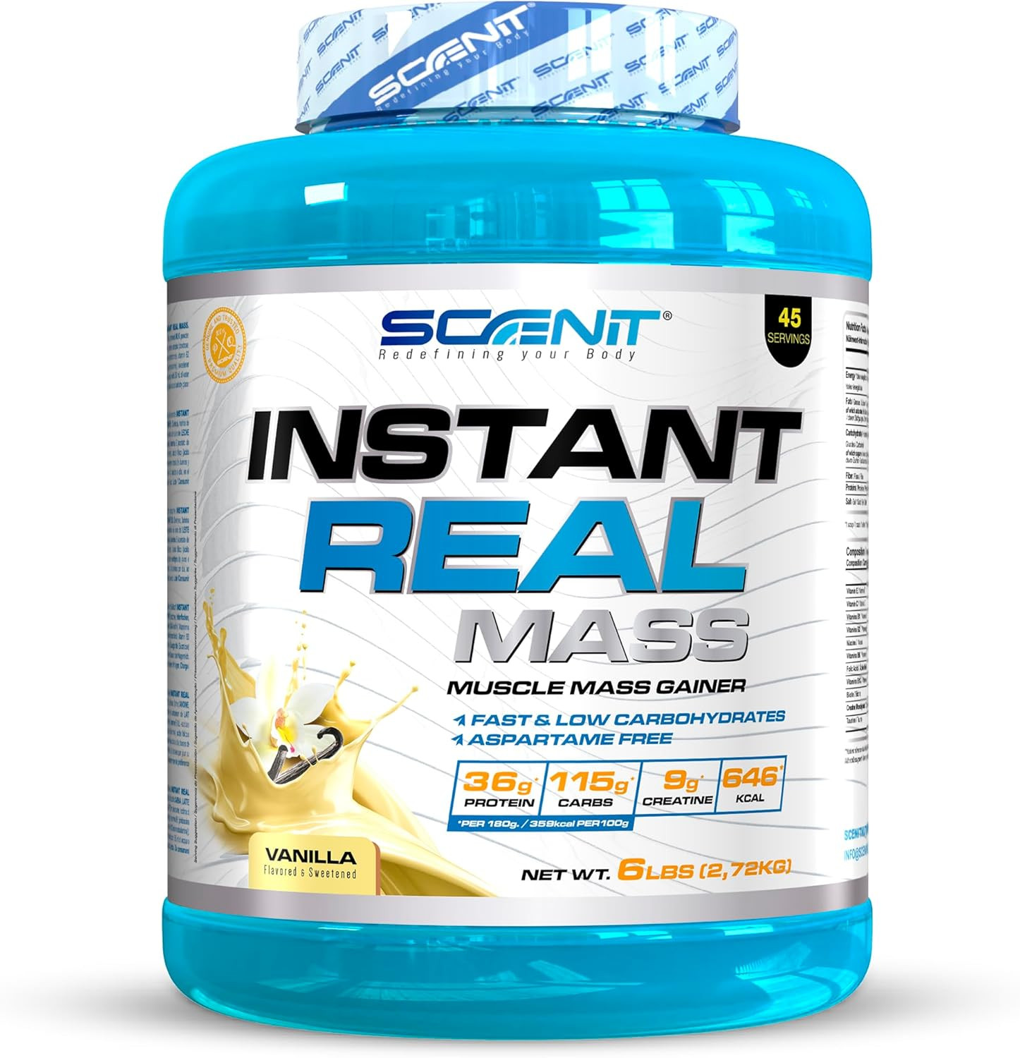 Instant Real Mass 2,72 kg - Mass Gainer Potente per Massa Muscolare Vera