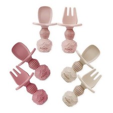 6 Pack Silicone Baby Spoons and Fork Feeding Set- Anti-Choke First Self