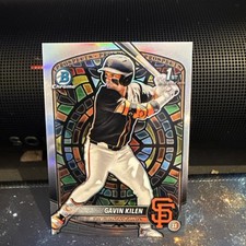 GAVIN KILEN 2025 BOWMAN CHROME DRAFT 1ST ETCHED IN GLASS VARIATION
