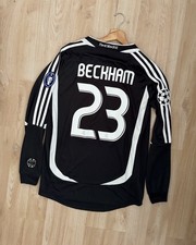 Real Madrid jersey David Beckham #23 jersey 2006/2007 Long Sleeve Black Retro