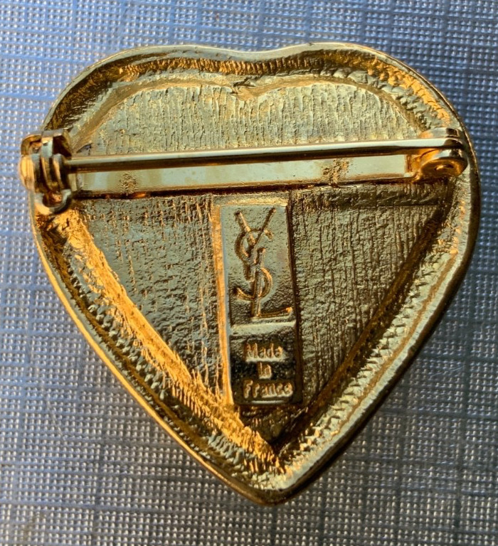 Yves Saint Laurent YSL Gripoix 1980s Love Heart Brooch  CJC K2-1 (11) thumbnail 3