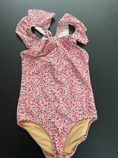 Crewcuts Girls One Piece Floral Swimsuit Ruffle Pink size 12