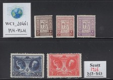 WC1_20461. BELGIUM. 1926 TUBERCOLOSIS FOR WAR VETERAN set. Sc. B59-B63. MH-MLH