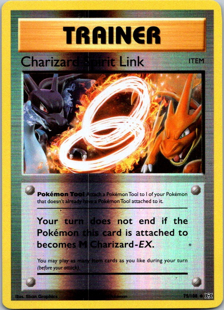 Pokemon Charizard Spirit Link Uncommon XY - Evolutions 75/108 NM Reverse Holo