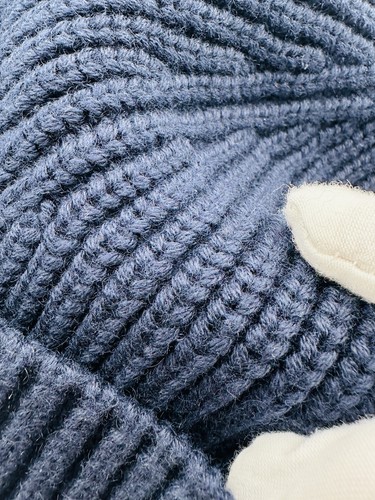 Maison Margiela Line 14 Ribbed Wool Beanie Sz M - Navy - Picture 8 of 8