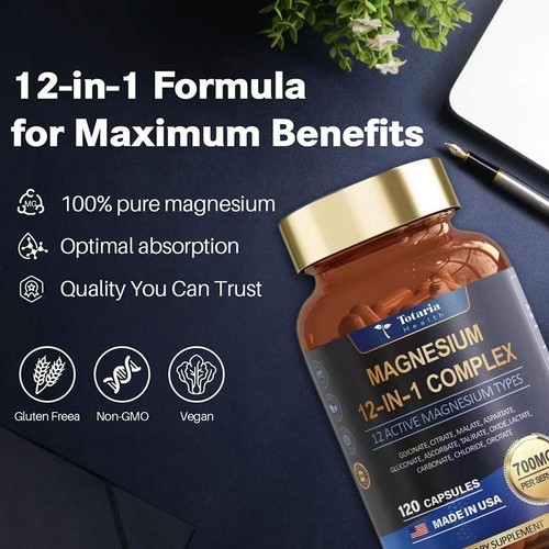 Magnesium 12 in 1 Dietary Supplement Capsule Releases StressNEW# - Picture 10 of 12