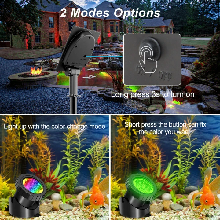 2/3/5 RGB Solar LED Spotlight Spot Light Lamp Garden Pool Pond Underwater IP68 - Image 4 of 4