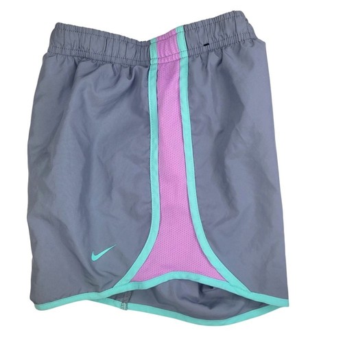 Nike Girls' XL Running Shorts Dry Tempo Dri-Fit Gray Purple Liner Mesh Athletic - Picture 4 of 9