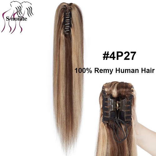 100% Virgin Human Hair Jaw Claw Clip In Ponytail Hair Extensions Real Thick G162 - Picture 18 of 20