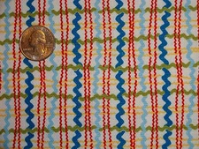 Ric Rac Springs Creative Canvas Red Blue Green Cotton Fabric BTY by the yard