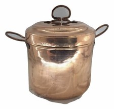 Paiolo casseruola in rame stagnato con manici coperchio polenta bollito 27 cm