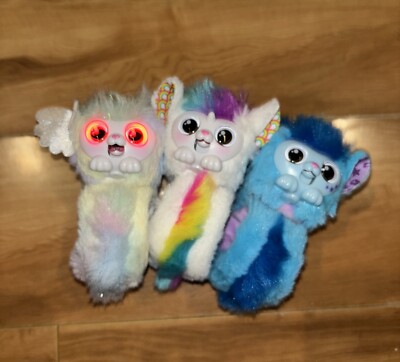 Little Live Pets Wrapples Friends Slap Bracelets Luna Skyro Pink Blue Fuzz WORKS