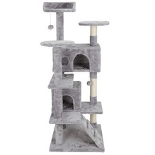 53" Cat Tree Scratching Post Condo Tower Playhouse W/ Cave  Ladders