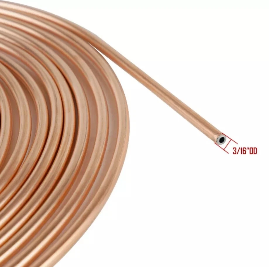 Комплект трубок тормозной магистрали железных медных 3/16 дюйма наружный диаметр рулон катушки 50 футов + фитинги 16 шт. 1 шт. - Изображение 2 из 4