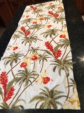 VTG Hawaiian Palm Trees + Orange Flowers Fabric yardage Kona Bay  22"x58"